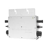 Microinverter Solar Micro Inverter, Waterproof IP65 Wvc-700W Solar Grid Tie Micro Inverter, Automatic Identification Power Inverter Aluminum Alloy (800WLCD Silver)