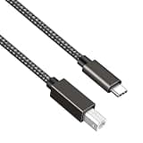 6FT Long USB B to USB C Printer/MIDI Cable for MacBook, PC, Laptop, MIDI Keyboard, DJ Controller, DAC, HP, Canon, Brother, Samsung, Dell, Epson, Lexmark, Xerox, Dymo & Other Printers & Scanners