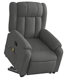 HBFDSFG Power Lift Recliner Chair for Elderly with 6 Massage Points, Manual Reclining Function and Side Pocket, Dark Gray Fabric Stand Up Massage Recliner Chair