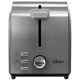 Oster 2-Slice Toaster, Extra Wide Slots, 7 Shade Settings, Stainless Steel