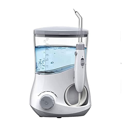 SMSOM Dental Water Flosser, Oral Irrigator, Water Teeth Cleaner, 600 ML Capacity for Tooth Cleaning, Waterproof Leakproof, Ideal for Home Oral Care (White)