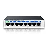 8 Port Gigabit Switch, Easy Smart Managed Ethernet Switch, Network Hub, Ethernet Splitter, Plug & Play, Fanless Metal Design, VLAN, Qos, Support PoE Powered, Desktop or Wall Mount