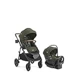 Joie Baby, Ginger and Rue Travel System – 4-in-1 Travel System with Lightweight Baby Car Seat and an Included Anti-Rebound Base for Easy Install and Height-Adjustable Stroller (Forest)