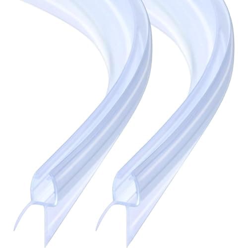 dDanke Curved Shower Door Seal 2 Pack 40cm Long 12mm Soft Lip PVC Replacement Seal for Round Shower (6mm)