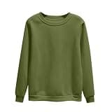 Zzalalana Women's Crewneck Sweatshirt Solid Color Long Sleeve Pullover Tops