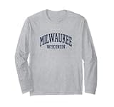 Milwaukee Wisconsin Vintage Sports Retro OS1 Navy Design Long Sleeve T-Shirt