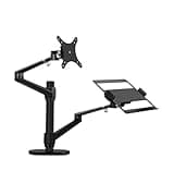 OL-3L 2 in 1 Ergonomics Desk Laptop Stand for 10-17 and 32" Monitor Desktop Holder Computer Full Motion with Column Bar(70R)