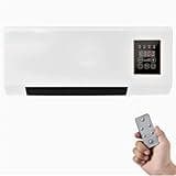 Portable Wall Mounted Air Conditioner Fan 2 in 1 Heating & Cooling System, Ductless Air Conditioners, Wall Ac Unit No Windows Needed with Remote, for Bedroom Bathroom Home Office Indoor Use (White)