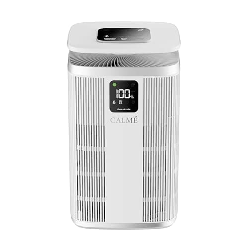 CALME HEPA Air Purifier for Home Bedroom, PM2.5 Air Quality Monitor, Auto Mode, Quiet Sleep Mode, True HEPA Filter for Smoke, Dust, Pets, Odor, Large Room