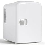 Antarctic Star 4L/6 Can Portable Mini Fridge,Personal Compact Refrigerator,Small Cooler for Food,Drinks or Skin Care, AC/DC for Bedroom, Car, Office & Dorm, White