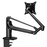 SICWEDIM Single Monitor Desk Mount, Gas Spring Monitor Arm, Adjustable Height and Angle, with Clamp/Grommet Mounting Base, Support Max 34 Inch Computer Screen, Up to 10kg (A)