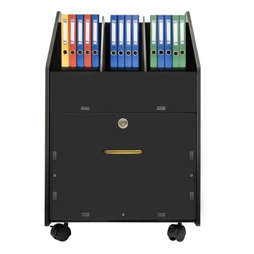 GUIAFUHYE Rolling File Cabinet, File Holder, File Organizer with Wheels,Under Desk Rolling File Cabinets (Black)