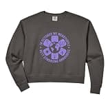 Womens In October We Wear Purple Rett Syndrome Awareness Comfort Colors Crop Sweatshirt