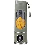 Portable Mini Blender, Multi functional Juicer Cup with Built in Battery, USB Charging, 15.2 fl oz / 450 ml Capacity, Silicone Handle for Home and Travel
