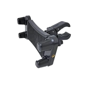 eBasics Universal Clamp-On Tablet Phone Mount Holder for Surveying Pole Tripod, Bike Handlebar, Boat Rail, Treadmill & Microphone Stand, for iPad Pro, iPhone & More (Clamp Mount Only)