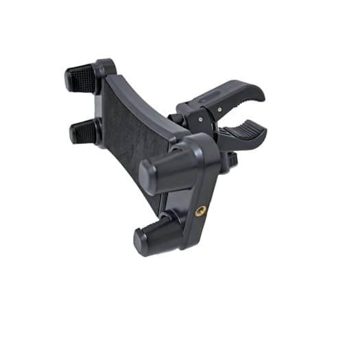 eBasics Universal Clamp-On Tablet Phone Mount Holder for Surveying Pole Tripod, Bike Handlebar, Boat Rail, Treadmill & Microphone Stand, for iPad Pro, iPhone & More (Clamp Mount Only)