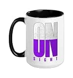 Purple On Sight v2 Purple Graphic Ceramic Mug, Black/White, 15oz