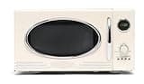 Retro Countertop Microwave Oven Large 800-Watt 0.9 Cu Ft 12 Pre-Programmed Cooking Settings Digital Clock Kitchen