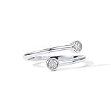 PAVOI 14K Gold Plated CZ Bypass Ring | Simulated Diamond BTY Ring | Stacking Rings for Women (White Plated, 9)
