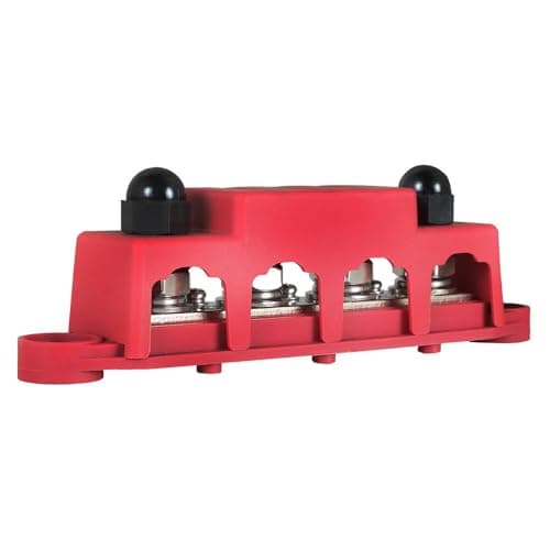 Genuine 3/8" 250 amp 12v with Cover Red 4 Way For Terminal Junction Block Busbar OEM Genuine Replacement