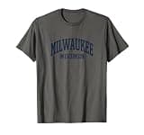 Milwaukee Wisconsin Vintage Sports Retro OS1 Navy Design T-Shirt