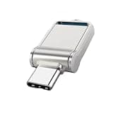 128GB Flash Drive, 2-in-1 USB 3.1 Metal Drive, High Speed Spin Thumb Drive(Silver)