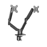 Dual Monitor Mount for 13-32 Inch Screens, Gas Spring Dual Monitor Arm Desk Mount with Full Motion Adjustment, Supports 4.4-19.8 lbs per Arm, VESA 75x75/100x100, C-Clamp & Grommet Base