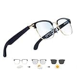 VUEEN LUMI Blue Light Blocking Smart AI Glasses, Polarized UV400 Bluetooth 5.3 Audio Eyewear for Men Women, IP65 Waterproof Voice Assistant Real-Time Translation for Driving Office and Travel Gold