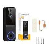 Nexfluxio1296P Wireless Video Doorbell Camera, Live View, Cloud Storage, AI Human Detection, Instant Alert, Night Vision, Two Way Audio, 2.4G WiFi Only