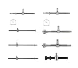 2 sets adjustable silver metal bolts F - Complete bolts for adjusting chain tension and guide, front/rear setting, 2 sets(5x70mm)