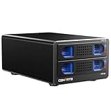 CENMATE Aluminum 2 Bay 10Gbps Hard Drive Enclosure with Cooling Fan for 2.5“/3.5" SATA HDD/SSD with USB A/C 3.2 Gen 2, Support Hot Swappable, Tool-Free HDD Enclosure, DAS(NO RAID/NAS)