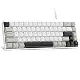 MageGee Portable 60% Mechanical Gaming Keyboard, MK-Box LED White Backlit Compact 68 Keys Mini Wired Office Keyboard with Red Switch for Windows Laptop PC Mac - Grey