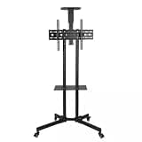 SDVantage Universal Tv Stand Tv Bracket Rolling Tv Stand for 32-65 Inch Led Flat Screen Tvs Up to 165Lbs, Mobile Tv Stand Cart Height Adjustable,Portable Floor Tv Stand Wheels with