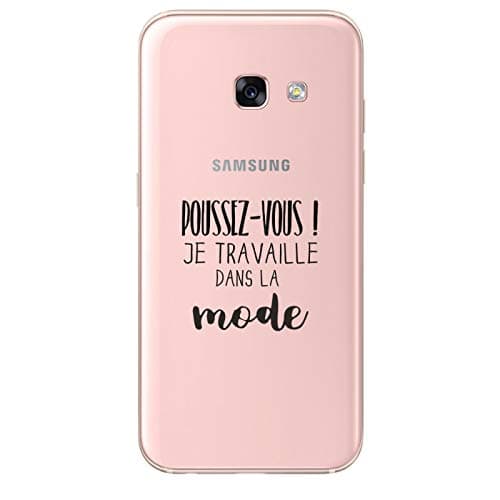ZOKKO Case for Galaxy A5 2017 Push-You Je Travaille Dans La Mode Transparent Soft Black Ink