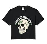 NBA Milwaukee Bucks Halloween Flower Skull Comfort Colors Crop Top