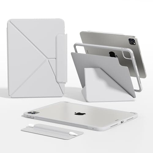 GKABXY Case for iPad (A16) 11th/10th Generation 2025/2022 with Pencil Holder, Multi Angles, Magnetic Attachment, Shockproof Frame, Slim Soft TPU Stand Cover for iPad 11-inch 10.9-inch (Grey)