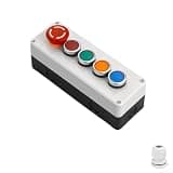 Hosrivae 22mm Push Button Station Control Box, ABS Momentary Switch, IP65 Waterproof 5-Button Switch Box, 1NO 1NC, Self-Locking and Self-(2)