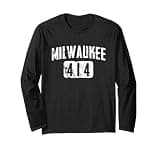 Milwaukee 414 Area Code Vintage City Pride Design Long Sleeve T-Shirt