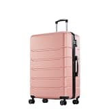 Sweetcrispy 20 Inch Carry On Luggage, Lightweight ABS Rolling Hard Shell Suitcase with Quiet Spinner Wheels, Built-in TSA Lock, Portable Travel Suitcase for Business Trip & Vacation Use, Pink