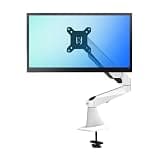 Monitor Arm Single Monitor Mount, Gas Spring Monitor Arm Desk Mount with Clamp, Fully Adjustable Single Monitor Arm Fits 15-27 Inch Screens(White)