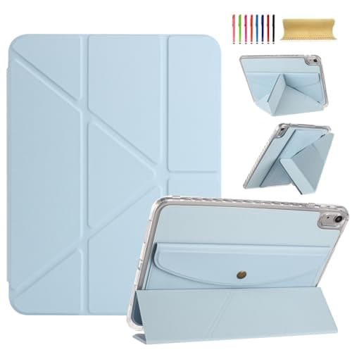 Dteck for iPad mini 7 (A17 Pro, 7th Gen), Mini 6 (6th Gen) 8.3 inch Smart Folio Case, Versatile Tri-fold Stand, with Pencil Holder, Pocket, Auto Sleep Wake, Magnetic Closure, PU Leather Cover, Blue