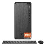 HP OmniDesk Desktop PC, AMD Ryzen 7 8700G, 32 GB RAM, 1 TB SSD, NVIDIA GeForce RTX 3050, Windows 11 Home, Microsoft Copilot, Gray Wood, M02-0250 (2025)