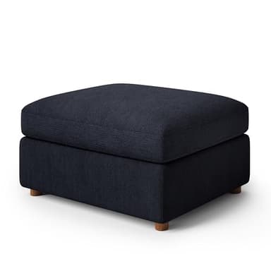 Kalafini Blue Ottoman Module, Blue Luxury Corner Sectional Couches for Living Room, Solid Wood Frame Sofa, Removable Washable Cover, Deep Seat Couch