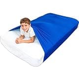LAIJIANG Bed Sheet,Sensory Therapy Compression Queen Size Breathable Stretchy Reduced Pressure Keep Nice Sleeping Comforting for Autistic Children (Color : Blue, Size : Queen Size 160 x147 cm)