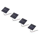 4-Pack 0.65W 1.5V Polycrystalline Silicon Solar Panels, 60x80mm Photovoltaic Modules for DIY Projects, Garden Light Replacement Parts with Wire