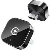 REUCRFDJ Wireless CarPlay Adapter for Mitsubishi i‑MiEV 2017, Plug Play CarPlay Wireless Adapter Auto Reconnect Fast Stable Connection for Navigation Music Calls,C/Black-Side Heat Dissipation