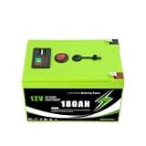 MDHZRRXCQ High-Capacity LiFePO4 12V 200000mAH Battery with Built-in BMS-Solution for Solar Panels, Motorhomes, Yachts Backup Power(180Ah Portable Power)
