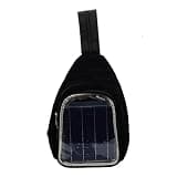 Fdit 20W Mono Crystalline Solar Panel Backpack, Black Solar Charger Backpack with USB Port for Adults Outdoor Travel Hiking Camping