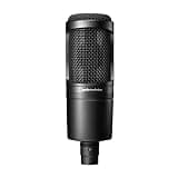 Audio-Technica AT2020 Cardioid Condenser Studio XLR Microphone, Ideal for Project/Home Studio Applications, Black