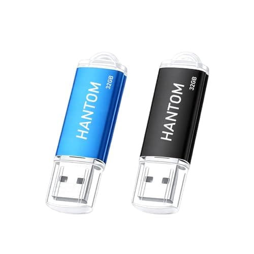 2pcs 32GB USB 2.0 Flash Drive Thumb Drive Jump Drive,2 Colors Blue Black